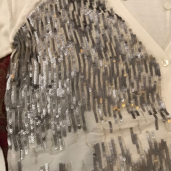 Haute hippie vneck cardigan silverembellished sz s